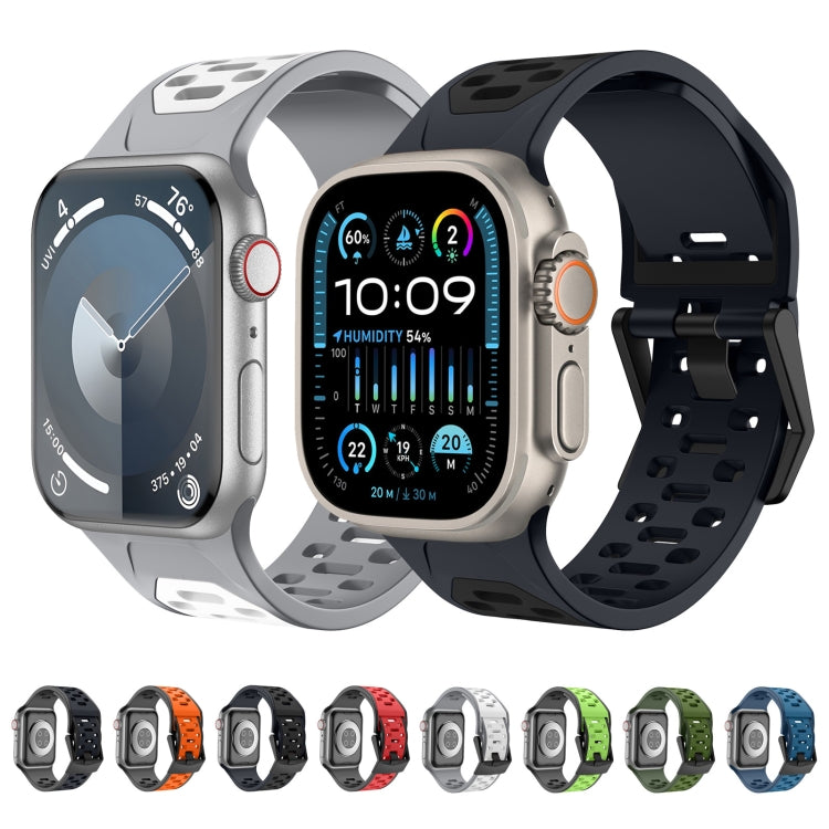 For Apple Watch Ultra 49mm Meteorite Two-color Silicone Watch Band(Grey White) - free shipping - PMc TechLife - Order now!