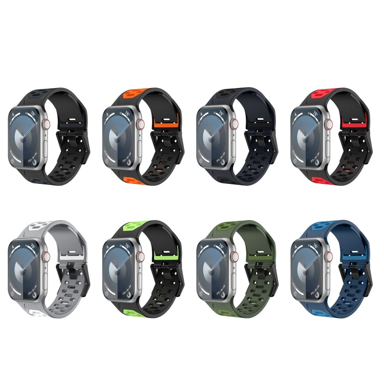 For Apple Watch Series 7 45mm Meteorite Two-color Silicone Watch Band(Grey White) - free shipping - PMc TechLife - Order now!