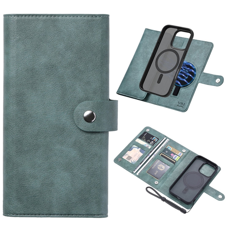 For iPhone 16 Pro ViLi GVA Series MagSafe Magnetic RFID Leather Phone Case(Green) - iPhone 16 Pro Cases by ViLi | Online Shopping South Africa | PMC TechLife | Buy Now Pay Later Mobicred