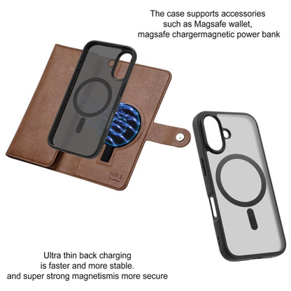 For iPhone 16 ViLi GVB Series MagSafe Magnetic RFID Leather Phone Case(Brown) - iPhone 16 Cases by ViLi | Online Shopping South Africa | PMC Jewellery | Buy Now Pay Later Mobicred