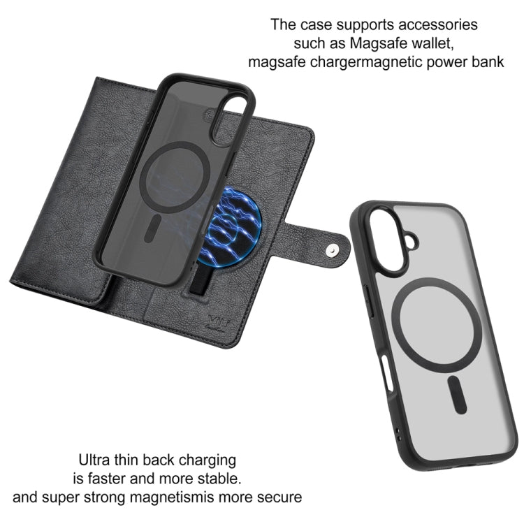 For iPhone 16 Plus ViLi GVS Series MagSafe Magnetic RFID Leather Phone Case(Black) - iPhone 16 Plus Cases by ViLi | Online Shopping South Africa | PMC TechLife | Buy Now Pay Later Mobicred