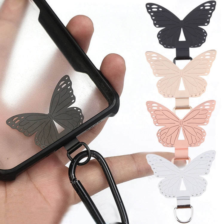 Butterfly Metal Mobile Phone Lanyard Fixing Gasket(Black) - Lanyards & Wrist Straps by PMc TechLife | Online Shopping South Africa | PMc TechLife | Buy Now Pay Later Mobicred