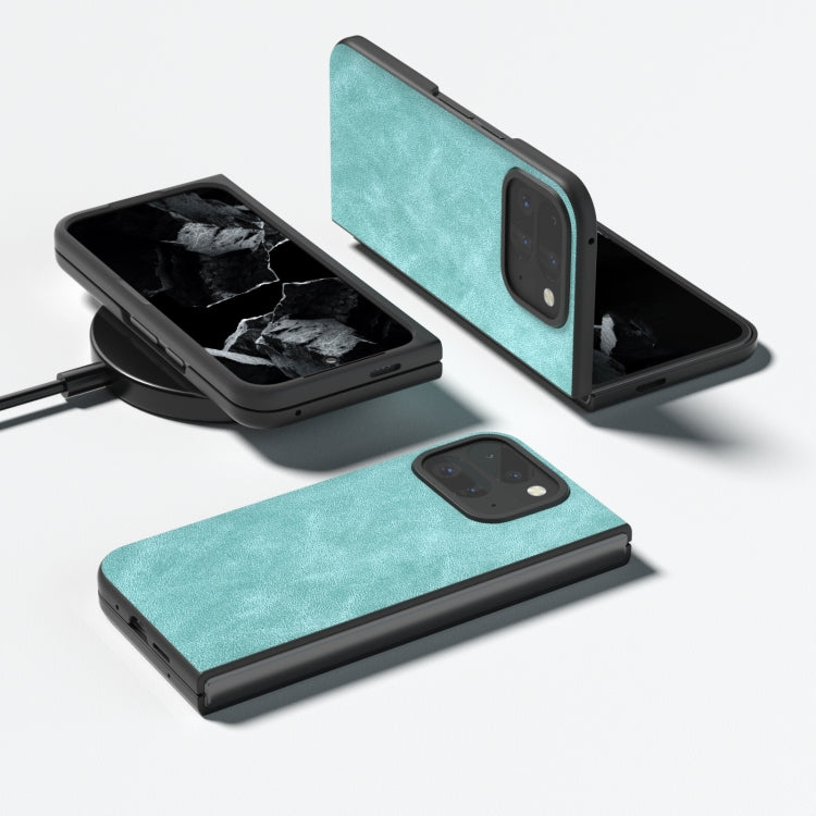 For Google Pixel 9 Pro Fold Black Frame PU Leather Full Coverage Phone Case(Light Blue) - Google Cases by PMC TechLife | Online Shopping South Africa | PMC TechLife | Buy Now Pay Later Mobicred