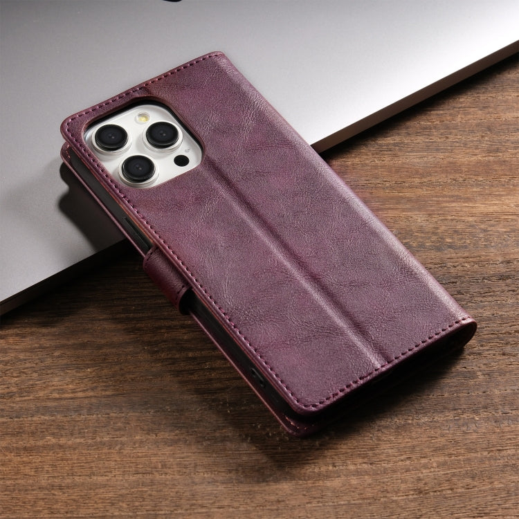 For iPhone 16 Pro Max N.BEKUS CSJ-P1 Solid Color Leather Phone Case(Wine Red) - iPhone 16 Pro Max Cases by N.BEKUS | Online Shopping South Africa | PMC TechLife | Buy Now Pay Later Mobicred