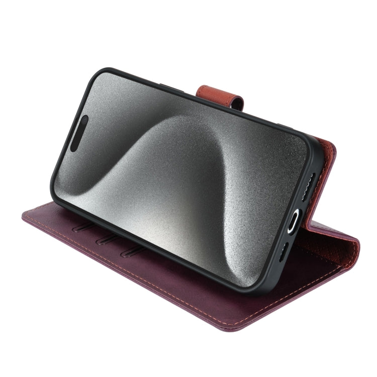 For iPhone 16 Pro Max N.BEKUS CSJ-P1 Solid Color Leather Phone Case(Wine Red) - iPhone 16 Pro Max Cases by N.BEKUS | Online Shopping South Africa | PMC TechLife | Buy Now Pay Later Mobicred
