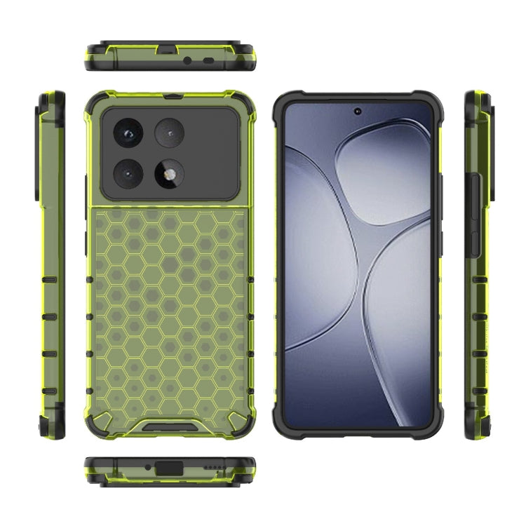 For Redmi K70 Ultra 5G Global Honeycomb Shockproof Phone Case(Green) - Xiaomi Cases by PMC Jewellery | Online Shopping South Africa | PMC Jewellery | Buy Now Pay Later Mobicred