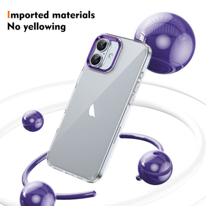 For iPhone 16 Ice Feel HD Transparent PC Full Coverage Phone Case(Purple) - iPhone 16 Cases by PMC Jewellery | Online Shopping South Africa | PMC Jewellery | Buy Now Pay Later Mobicred