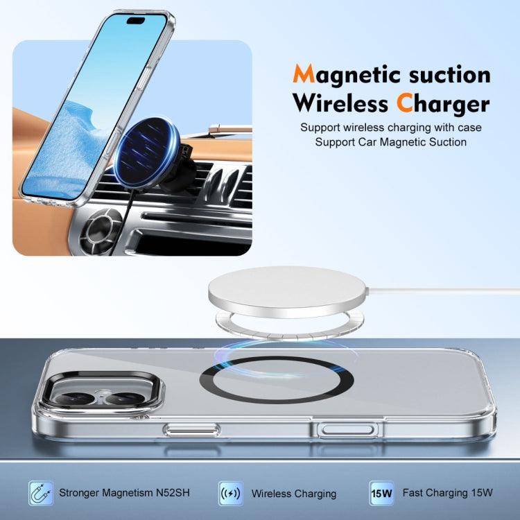 For iPhone 16 Ice Feel HD Transparent MagSafe PC Full Coverage Phone Case(Black) - iPhone 16 Cases by PMC TechLife | Online Shopping South Africa | PMC TechLife | Buy Now Pay Later Mobicred