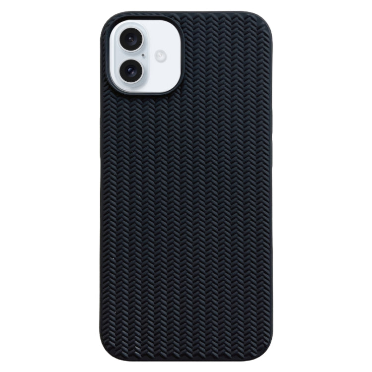 For iPhone 16 Plus Weave Texture TPU Phone Case(Black) - iPhone 16 Plus Cases by PMC Jewellery | Online Shopping South Africa | PMC Jewellery | Buy Now Pay Later Mobicred