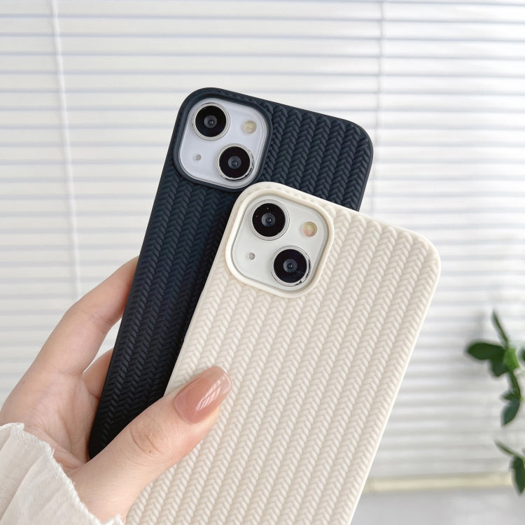 For iPhone 16 Pro Max Weave Texture TPU Phone Case(White) - iPhone 16 Pro Max Cases by PMC TechLife | Online Shopping South Africa | PMC TechLife | Buy Now Pay Later Mobicred