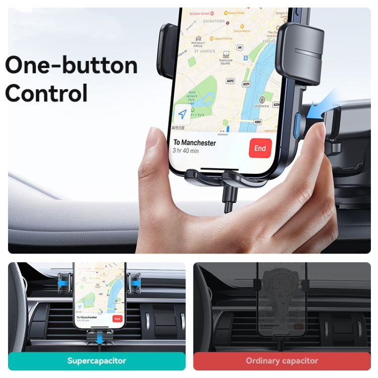 USAMS CD229 15W Accurate Aligment Wireless Charging Car Phone Holder with Suction Cup(Black) - Wireless Charger Holders by USAMS | Online Shopping South Africa | PMC Jewellery | Buy Now Pay Later Mobicred