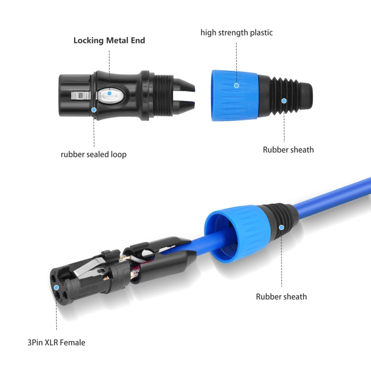 6 Color / Set JC1015 XLR 3pin Male to Female Audio Cable, Length:1m - Microphone Audio Cable & Connector by PMC Jewellery | Online Shopping South Africa | PMC Jewellery | Buy Now Pay Later Mobicred