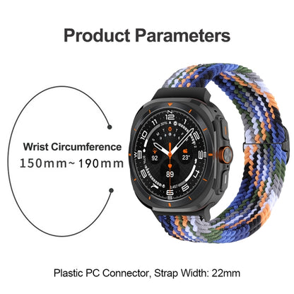 For Samsung Galaxy Watch Ultra 47mm Slide Buckle Nylon Braided Watch Band(Colorful Black) - Watch Bands by PMC Jewellery | Online Shopping South Africa | PMC Jewellery | Buy Now Pay Later Mobicred