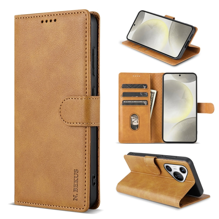 For Huawei Pura 70 N.BEKUS CSJ-P1 Solid Color Leather Phone Case(Brown) - Huawei Cases by N.BEKUS | Online Shopping South Africa | PMC Jewellery | Buy Now Pay Later Mobicred