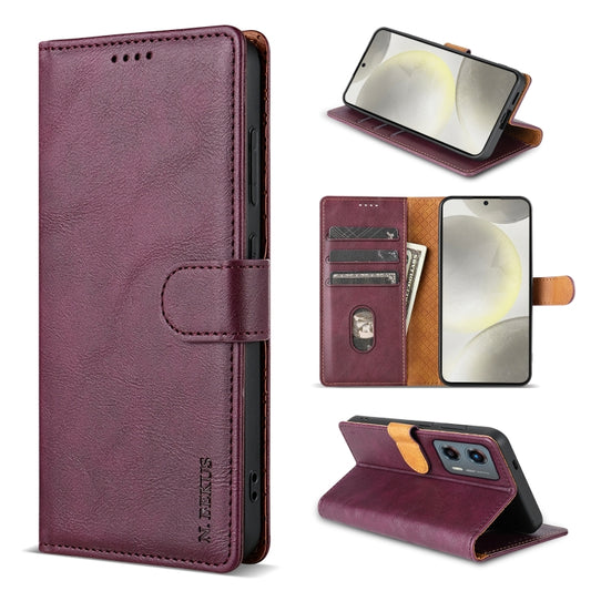 For Motorola Moto G Stylus 2024 N.BEKUS CSJ-P1 Solid Color Leather Phone Case(Wine Red) - Motorola Cases by N.BEKUS | Online Shopping South Africa | PMC Jewellery | Buy Now Pay Later Mobicred