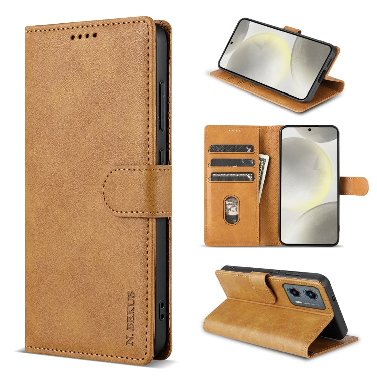 For Motorola Moto G 5G 2024 N.BEKUS CSJ-P1 Solid Color Leather Phone Case(Brown) - Motorola Cases by N.BEKUS | Online Shopping South Africa | PMC Jewellery | Buy Now Pay Later Mobicred