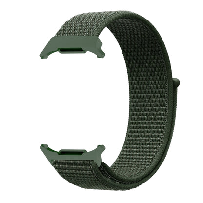 For Samsung Galaxy Watch Ultra 47mm Plastic Connector Nylon Loop Watch Band(Army Green) - Watch Bands by PMC Jewellery | Online Shopping South Africa | PMC Jewellery | Buy Now Pay Later Mobicred