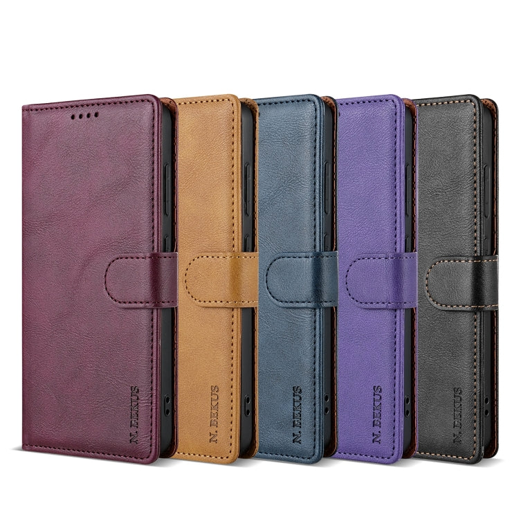 For Samsung Galaxy S24 5G N.BEKUS CSJ-P1 Solid Color Leather Phone Case(Purple) - Galaxy S24 5G Cases by N.BEKUS | Online Shopping South Africa | PMC Jewellery | Buy Now Pay Later Mobicred