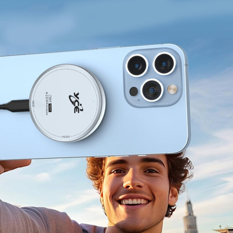 YCE-V195C USB-C / Type-C to M.2 NVMe + PD 3.0 Magnetic Hard Drive Enclosure(Grey) - HDD Enclosure by PMC Jewellery | Online Shopping South Africa | PMC Jewellery | Buy Now Pay Later Mobicred