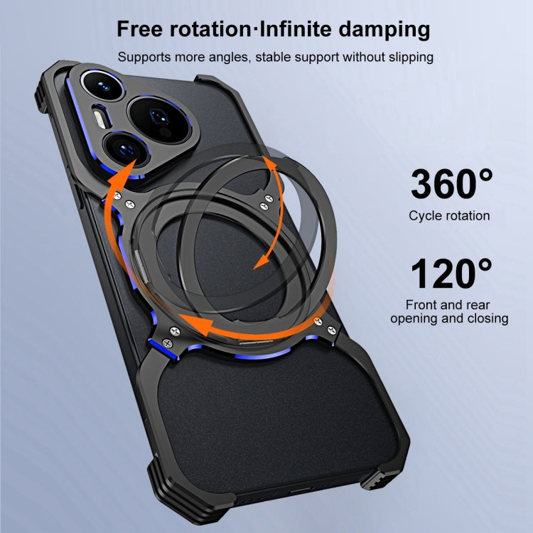 For Huawei Mate 70 Mechanical Arm Borderless MagSafe Holder Metal Phone Case(Black Red) - free shipping - PMC TechLife - Order now!