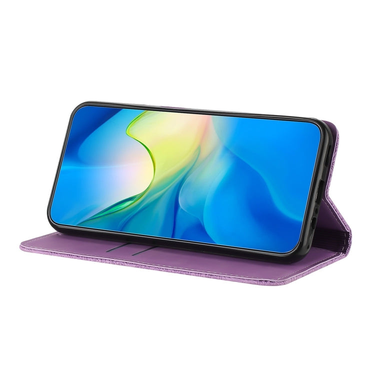 For Google Pixel 9 / 9 Pro Ethnic Embossed Adsorption Leather Phone Case(Purple) - Google Cases by PMC TechLife | Online Shopping South Africa | PMC TechLife | Buy Now Pay Later Mobicred