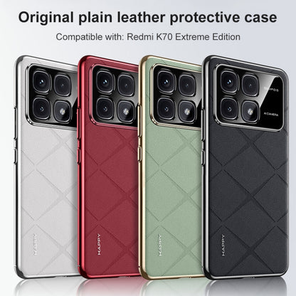 For Redmi K70 Ultra Plain Leather PC Phone Case(White) - Xiaomi Cases by PMC Jewellery | Online Shopping South Africa | PMC Jewellery | Buy Now Pay Later Mobicred