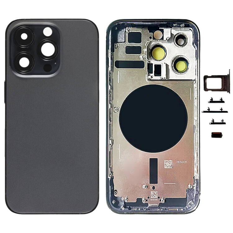 For iPhone 14 Pro Battery Back Cover with Side Keys & Card Tray, Version:China Version(Black) - free shipping - PMC Jewellery - Order now!