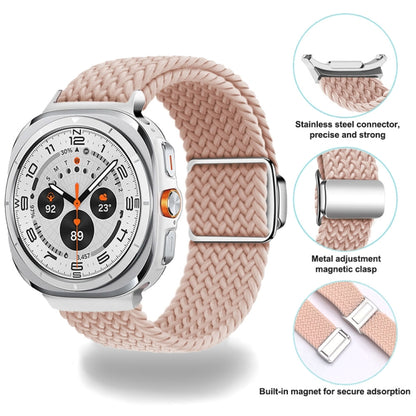 For Samsung Galaxy Watch Ultra 47mm Nylon Loop Magnetic Buckle Watch Band(Pink Sand) - Watch Bands by PMC Jewellery | Online Shopping South Africa | PMC Jewellery | Buy Now Pay Later Mobicred