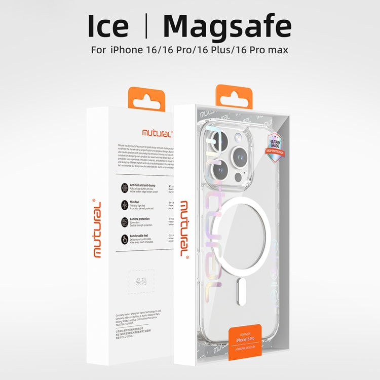 For iPhone 16 Plus Mutural Ice Series MagSafe Magnetic TPU Phone Case(Transparent) - iPhone 16 Plus Cases by Mutural | Online Shopping South Africa | PMC Jewellery | Buy Now Pay Later Mobicred