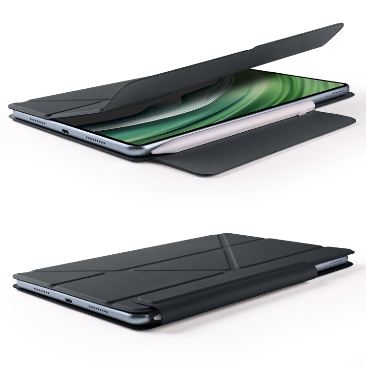 For Honor MagicPad 2 12.3 Fixed Buckle Magnetic Deformation Leather Tablet Case(Black) - Honor by PMC TechLife | Online Shopping South Africa | PMC TechLife | Buy Now Pay Later Mobicred