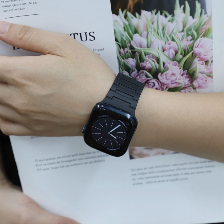 For Apple Watch SE 2023 44mm Magnetic Silicone Watch Band(Black) - Watch Bands by PMc TechLife | Online Shopping South Africa | PMc TechLife | Buy Now Pay Later Mobicred