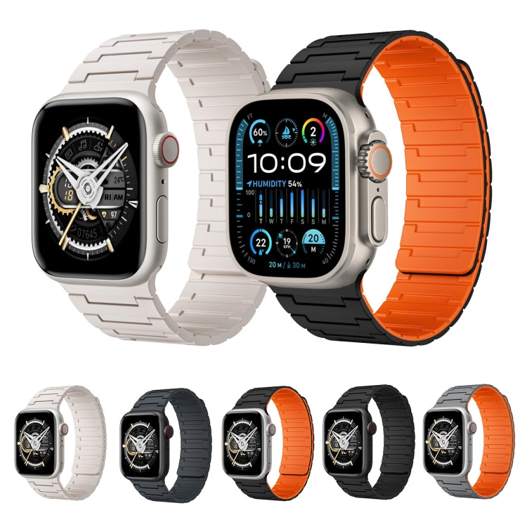 For Apple Watch SE 2023 44mm Magnetic Silicone Watch Band(Black) - Watch Bands by PMc TechLife | Online Shopping South Africa | PMc TechLife | Buy Now Pay Later Mobicred