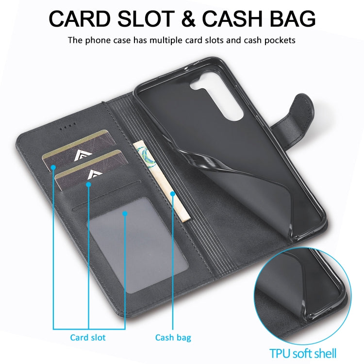 For Samsung Galaxy S25+ 5G LC.IMEEKE Calf Texture Leather Phone Case(Black) - Galaxy S25+ 5G Cases by LC.IMEEKE | Online Shopping South Africa | PMC Jewellery | Buy Now Pay Later Mobicred