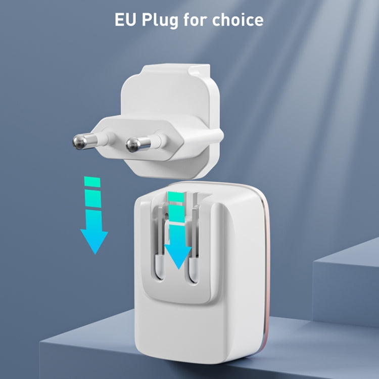 LDNIO A1204Q QC3.0 18W USB Fast Charger with 1m USB to USB-C / Type-C Cable, Plug Type:US Plug(White Gold) - USB Charger by LDNIO | Online Shopping South Africa | PMC TechLife | Buy Now Pay Later Mobicred