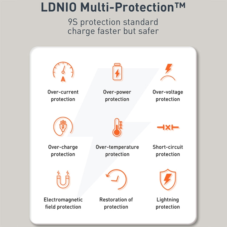 LDNIO Q229 QC3.0 / PD20W USB + Type-C Fast Charger with 1m Type-C to 8 Pin Cable, Plug Type:EU Plug(White) - USB Charger by LDNIO | Online Shopping South Africa | PMC Jewellery | Buy Now Pay Later Mobicred