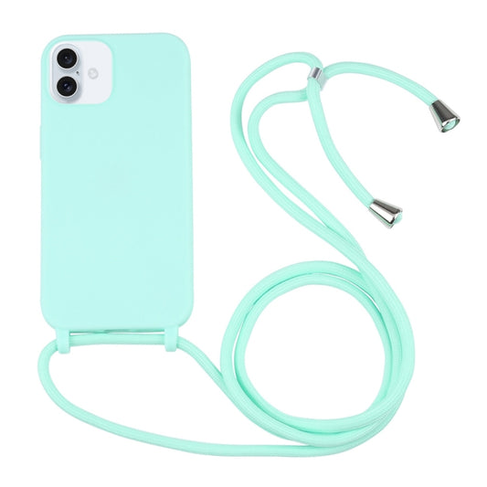 For iPhone 16 Candy Colors TPU Protective Phone Case with Lanyard(Mint Green) - iPhone 16 Cases by PMC Jewellery | Online Shopping South Africa | PMC Jewellery | Buy Now Pay Later Mobicred