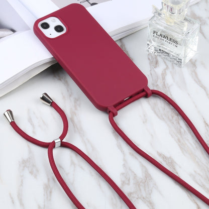 For iPhone 16 Candy Colors TPU Protective Phone Case with Lanyard(Red) - iPhone 16 Cases by PMC Jewellery | Online Shopping South Africa | PMC Jewellery | Buy Now Pay Later Mobicred