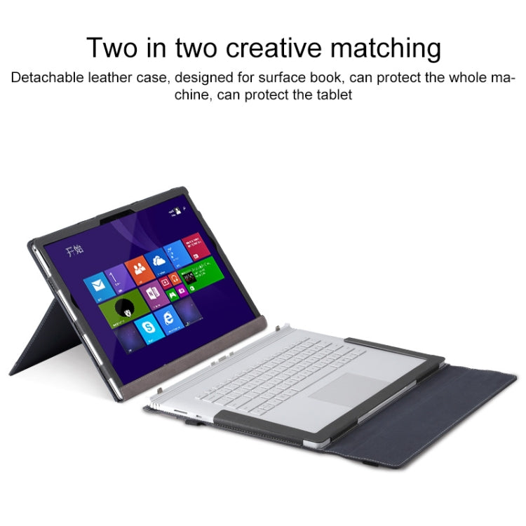 For Microsoft Surface Book 3 / 2 / 1 13.5 inch PU Leather Laptop Protective Case with Screen Stand(Coffee) - 13.3 inch by PMC Jewellery | Online Shopping South Africa | PMC Jewellery | Buy Now Pay Later Mobicred