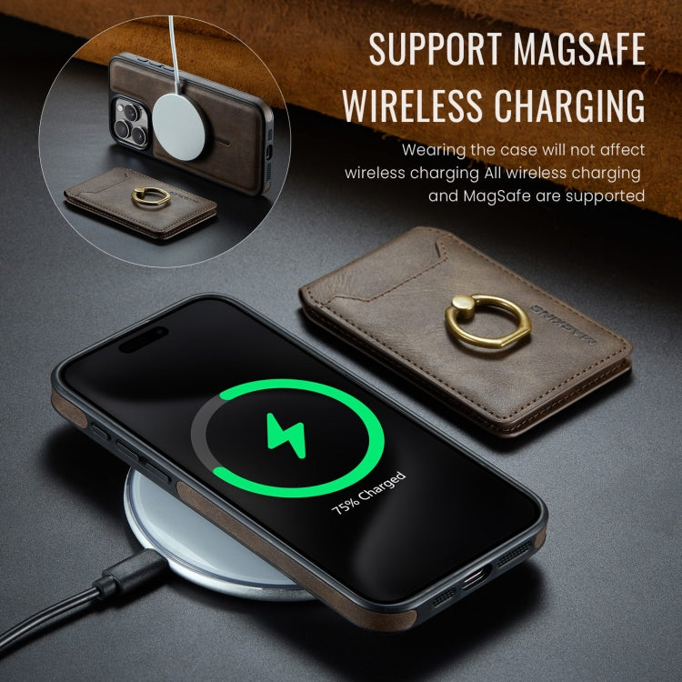 For iPhone 15 Pro Max DG.MING K1 MagSafe Detachable Wallet RFID Back Cover Phone Case(Coffee) - free shipping - PMC Jewellery - Order now!