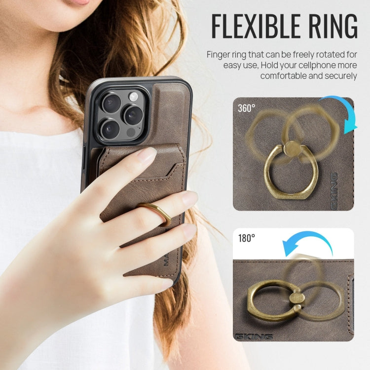 For iPhone 15 Pro Max DG.MING K1 MagSafe Detachable Wallet RFID Back Cover Phone Case(Coffee) - free shipping - PMC Jewellery - Order now!