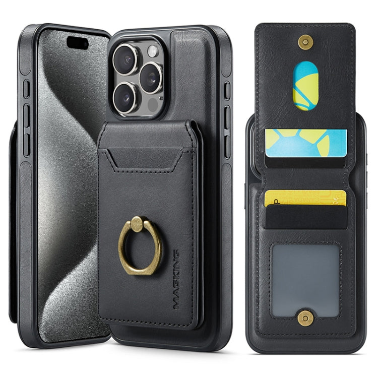 For iPhone 15 Pro Max DG.MING K1 MagSafe Detachable Wallet RFID Back Cover Phone Case(Black) - iPhone 15 Pro Max Cases by DG.MING | Online Shopping South Africa | PMC Jewellery | Buy Now Pay Later Mobicred