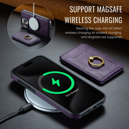 For iPhone 15 Pro Max DG.MING K1 MagSafe Detachable Wallet RFID Back Cover Phone Case(Purple) - iPhone 15 Pro Max Cases by DG.MING | Online Shopping South Africa | PMC Jewellery | Buy Now Pay Later Mobicred