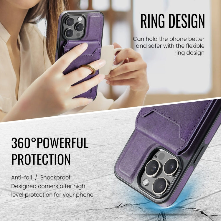 For iPhone 15 Pro Max DG.MING K1 MagSafe Detachable Wallet RFID Back Cover Phone Case(Purple) - iPhone 15 Pro Max Cases by DG.MING | Online Shopping South Africa | PMC Jewellery | Buy Now Pay Later Mobicred