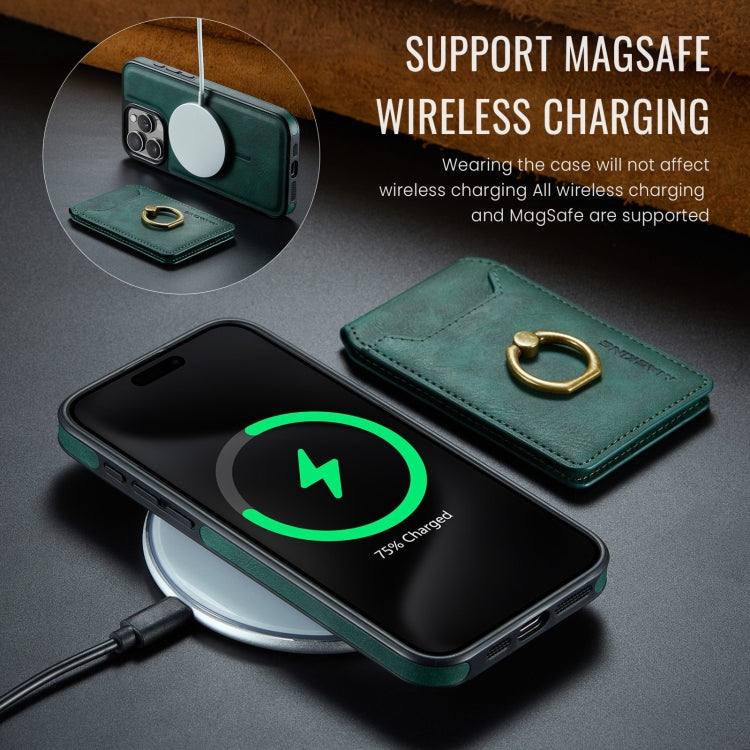For iPhone 14 Plus MAGKING K1 MagSafe Detachable Wallet RFID Back Cover Phone Case(Green) - free shipping - PMC Jewellery - Order now!