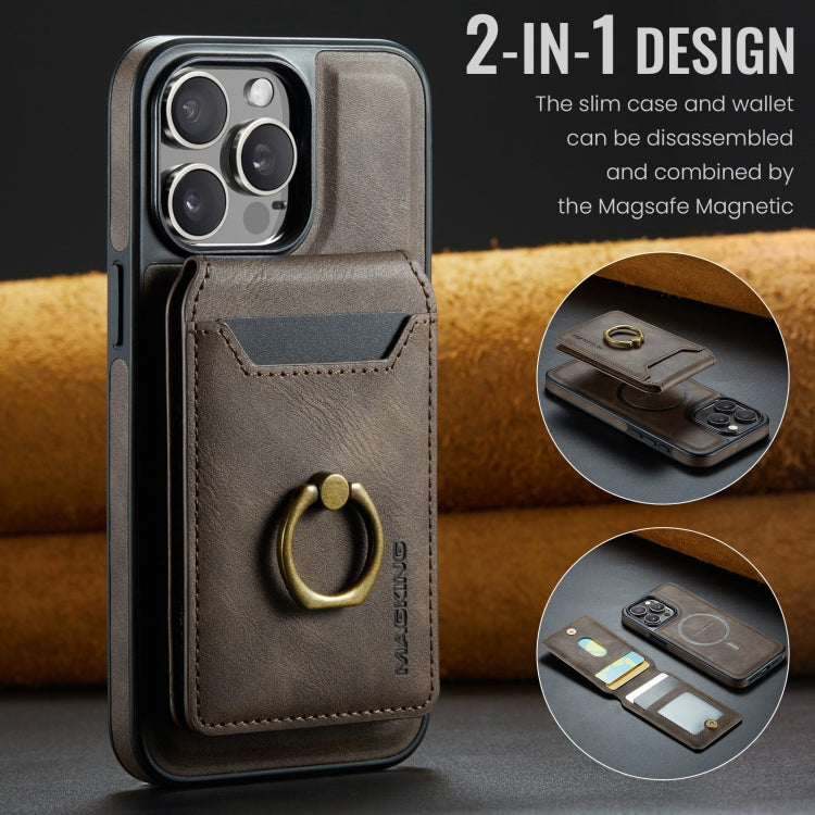 For iPhone 14 DG.MING K1 MagSafe Detachable Wallet RFID Back Cover Phone Case(Coffee) - free shipping - PMC Jewellery - Order now!