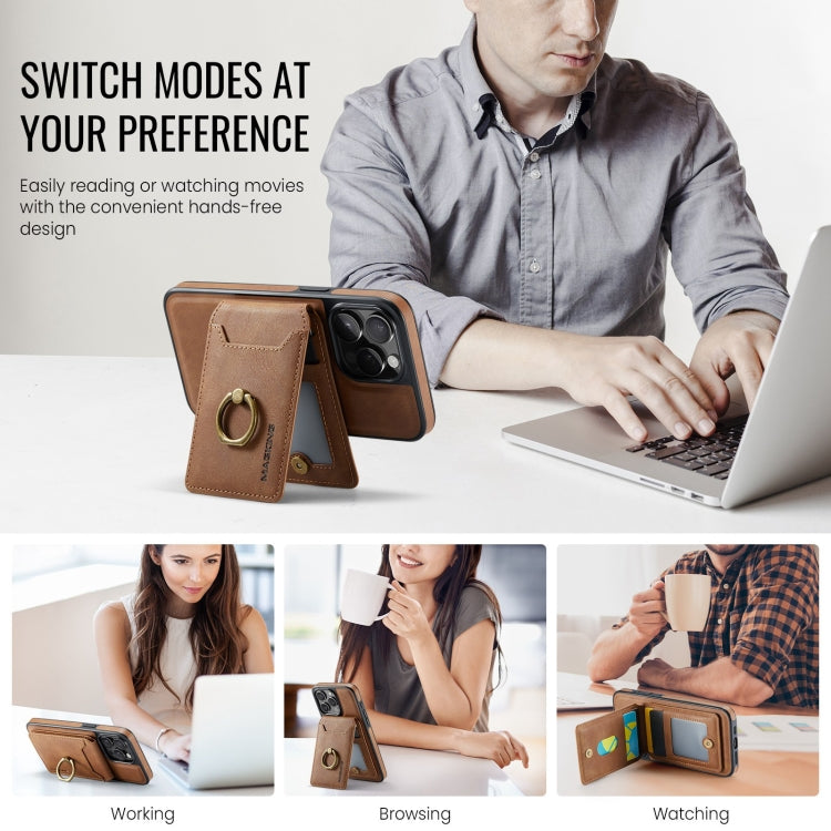 For iPhone 14 Pro DG.MING K1 MagSafe Detachable Wallet RFID Back Cover Phone Case(Brown) - free shipping - PMC Jewellery - Order now!