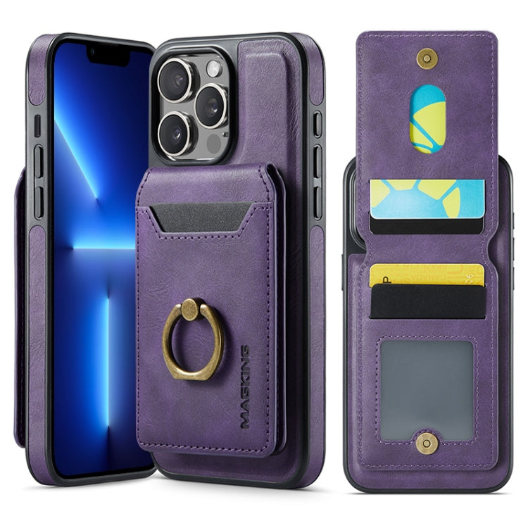 For iPhone 13 Pro DG.MING K1 MagSafe Detachable Wallet RFID Back Cover Phone Case(Purple) - iPhone 13 Pro Cases by DG.MING | Online Shopping South Africa | PMC Jewellery | Buy Now Pay Later Mobicred