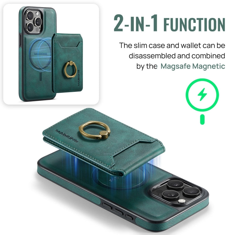 For iPhone 13 Pro DG.MING K1 MagSafe Detachable Wallet RFID Back Cover Phone Case(Green) - iPhone 13 Pro Cases by DG.MING | Online Shopping South Africa | PMC Jewellery | Buy Now Pay Later Mobicred