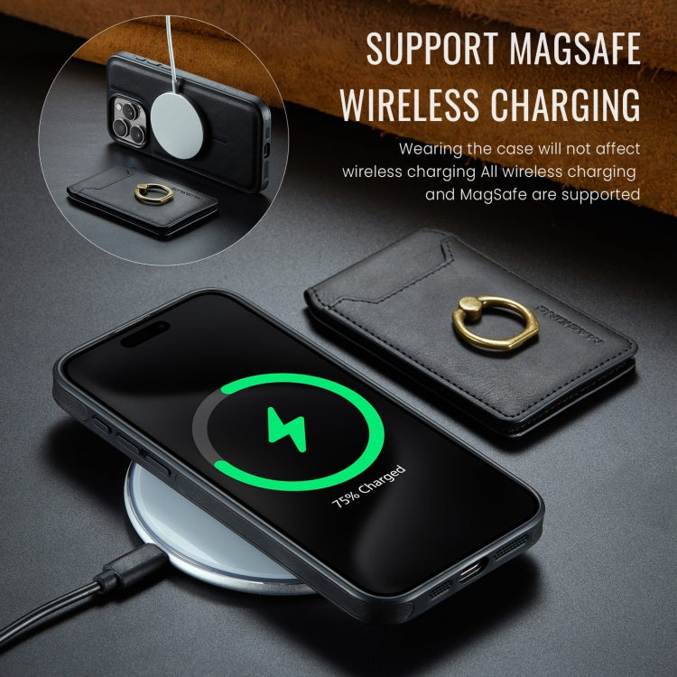 For iPhone 12 DG.MING K1 MagSafe Detachable Wallet RFID Back Cover Phone Case(Black) - free shipping - PMC Jewellery - Order now!
