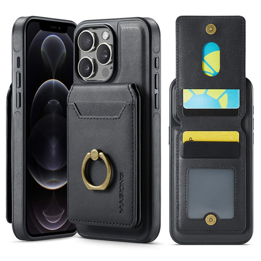 For iPhone 12 Pro Max DG.MING K1 MagSafe Detachable Wallet RFID Back Cover Phone Case(Black) - iPhone 12 Pro Max Cases by DG.MING | Online Shopping South Africa | PMC Jewellery | Buy Now Pay Later Mobicred